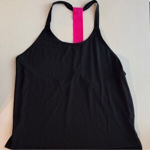 Fabletics Demi Lovato Collaboration Black Athletic Racerback with Pink Strap